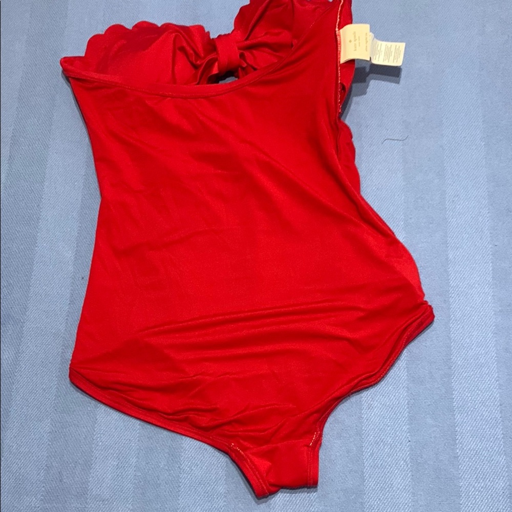 Kate Spade New York Women's Scalloped Cutout One Piece Swimsuit, Rosa Red, Large - Picture 6 of 7